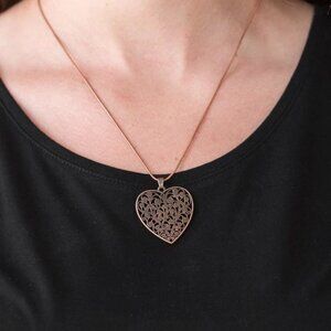 Paparazzi Jewelry Accessories - Look Into Your Heart - Copper Necklace - Vintage
